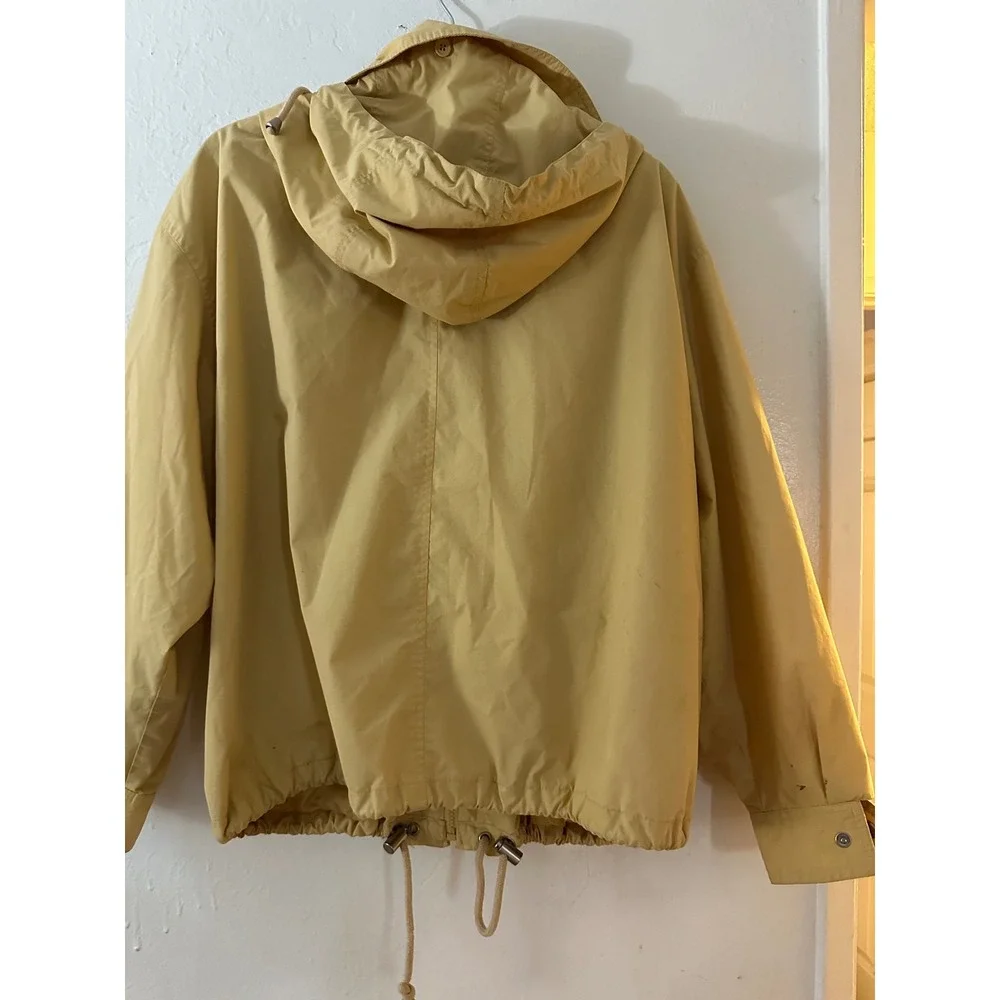 Vintage 90s London Fog Hooded Windbreaker Jacket Yellow‎ Large Reg